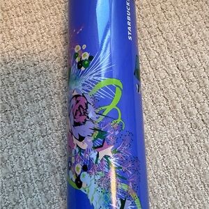 Starbucks Holiday Floral Wreath stainless Blue Purple Tumbler 2023